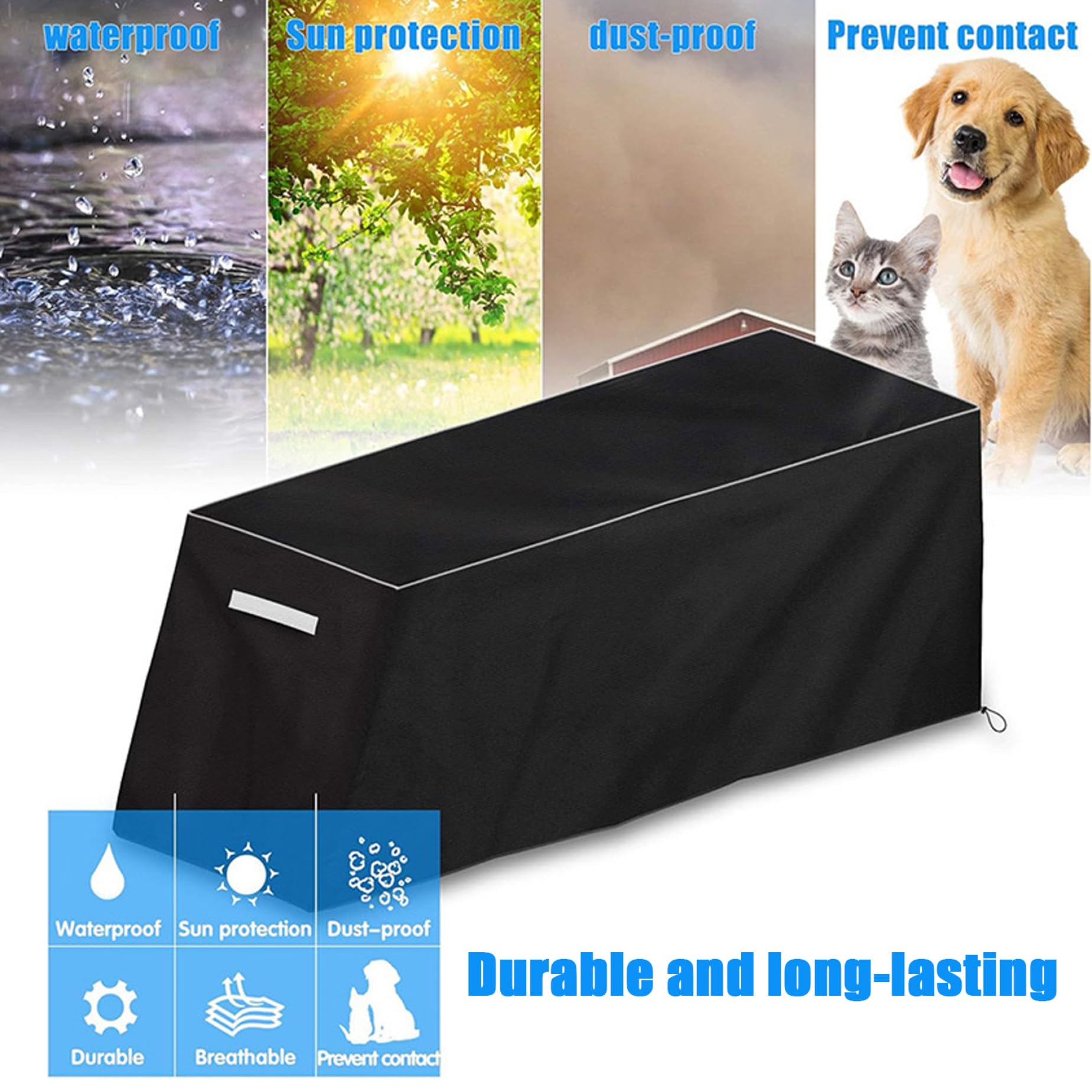 Cubierta de Banco de Peso 60x18x21 Pulgadas Oxford Path Tourproof A Entrenamiento de Banco de Entrenamiento con Polvo con ventilación y cordón