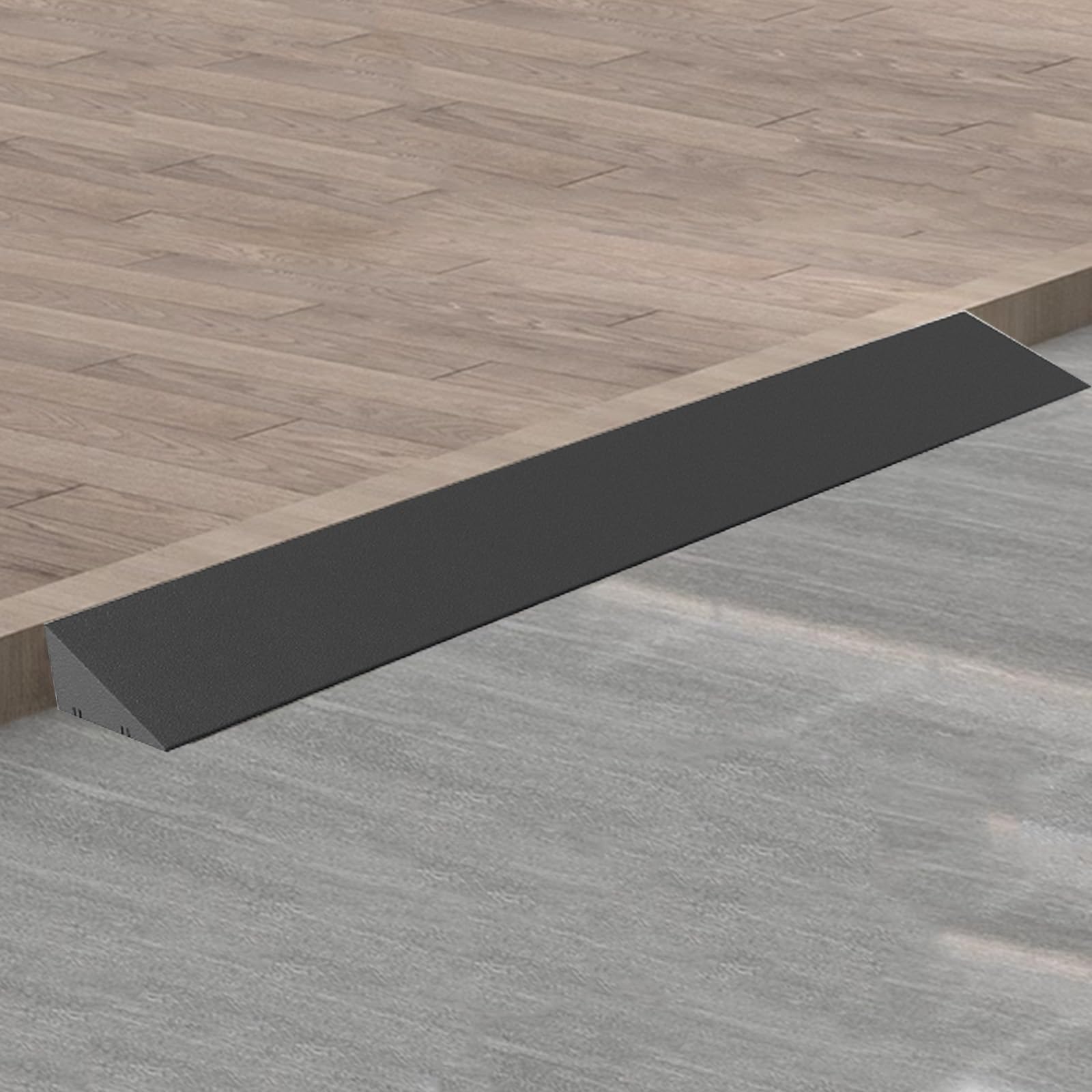 Rampa para silla de ruedas para umbral de baño, tira de transición autoadhesiva de plástico de 39 pulgadas para escalones, transición de suelo de 5.1 x 2.4 pulgadas, fácil instalación, solución