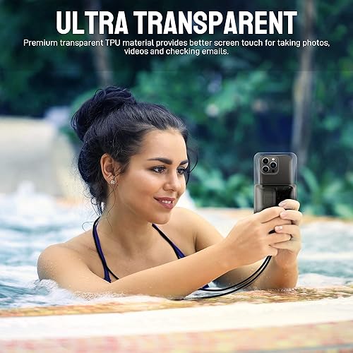 Miniatura 6 de Bolsa impermeable universal para teléfono doble espacio IPX8 bolsa seca con cordón para iPhone 16 15 14 13 12 Pro Max XS XR X Galaxy S25 S24 S23