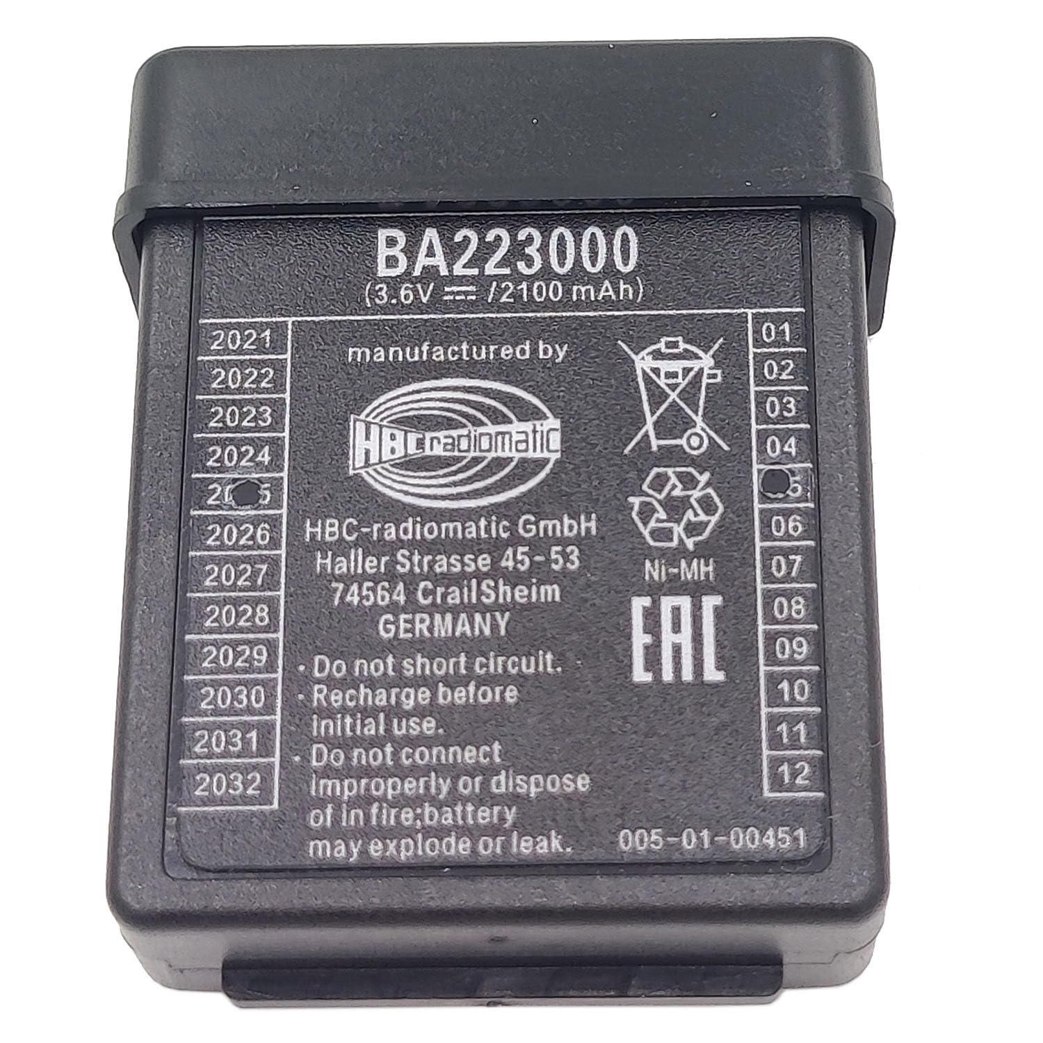 Giobbiy BA223000 3.6V 2100mAh Rechargeable Battery Applicable for Pump Truck Crane Equipm…