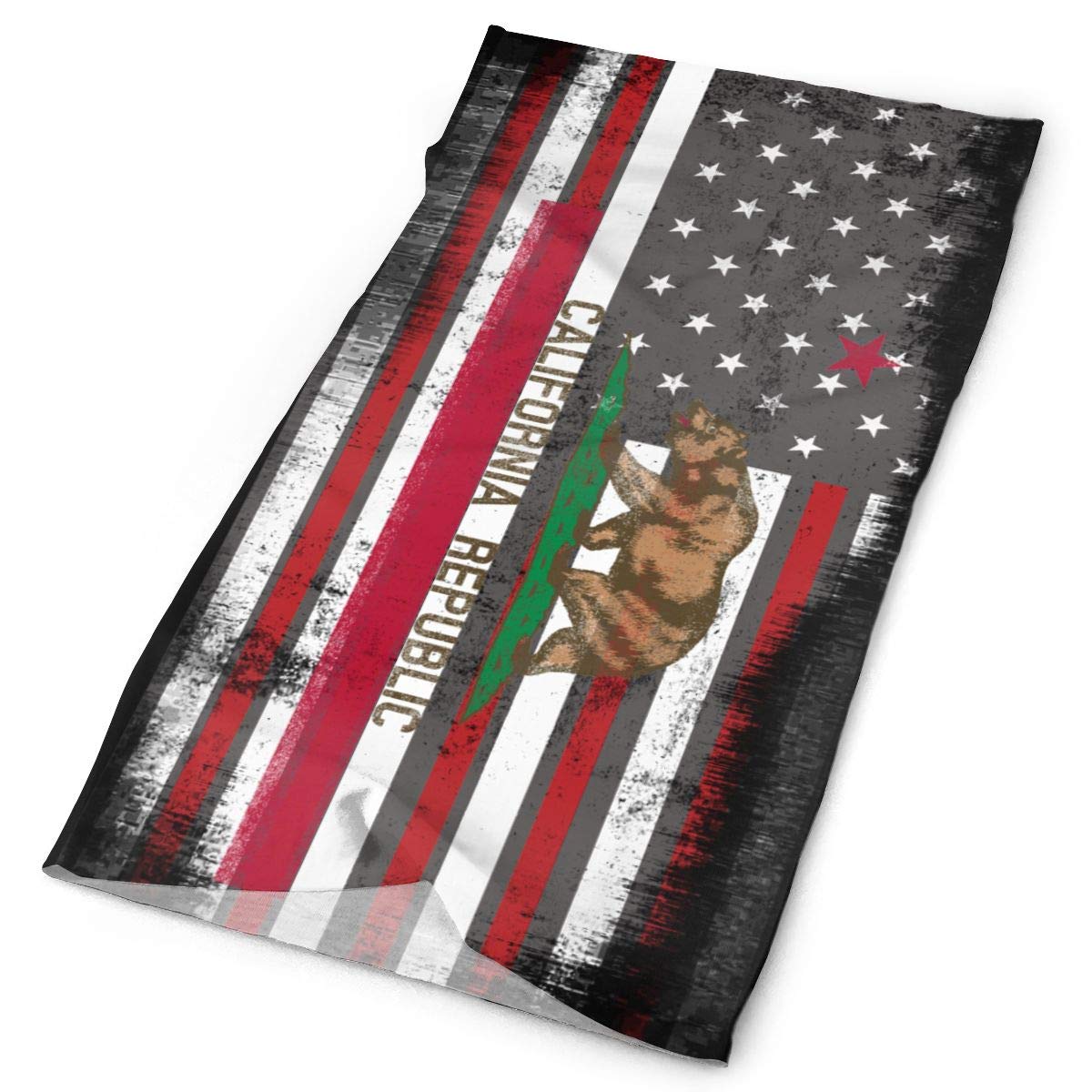 ZQQZ USA State of California Flag Multifunctional Magic Headwear Men&Women Tube Scarf Facemask Headbands Neck Gaiter Bandana Balaclava Helmet for Outdoor Running Cycling Skating Work Out