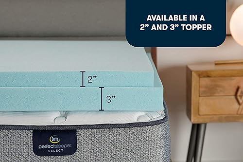 Miniatura 4 de Serta ThermaGel - Cubrecolchón de espuma viscoelástica, tamaño individual XL, color azul