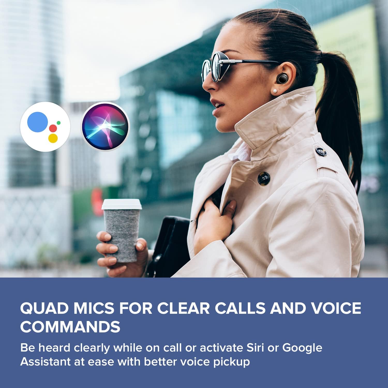 Cuffie Creative Sensemore Air in-ear True Wireless a prova di sudore con tecnologia Sensemore, Modalità Ambiente, cancellazione attiva del rumore, quattro microfoni, Bluetooth 5.2, 35 ore di batteria Cuffie Creative Sensemore Air in-ear True Wireless a prova di sudore con tecnologia Sensemore, Modalità Ambiente, cancellazione attiva del rumore, quattro microfoni, Bluetooth 5.2, 35 ore di batteria