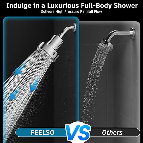 Miniatura 2 de FEELSO Cabezal de ducha filtrado, cabezal de ducha de alta presión con 6 modos de pulverización con filtros para agua dura, elimina el cloro, mejora