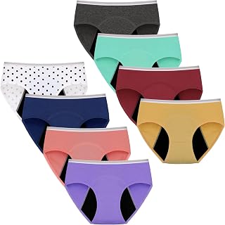 Geronmine Teen Girls Period Underwear Menstrual Leakproof Panties for First Period Starter Panty Kids Cotton Protective Brief