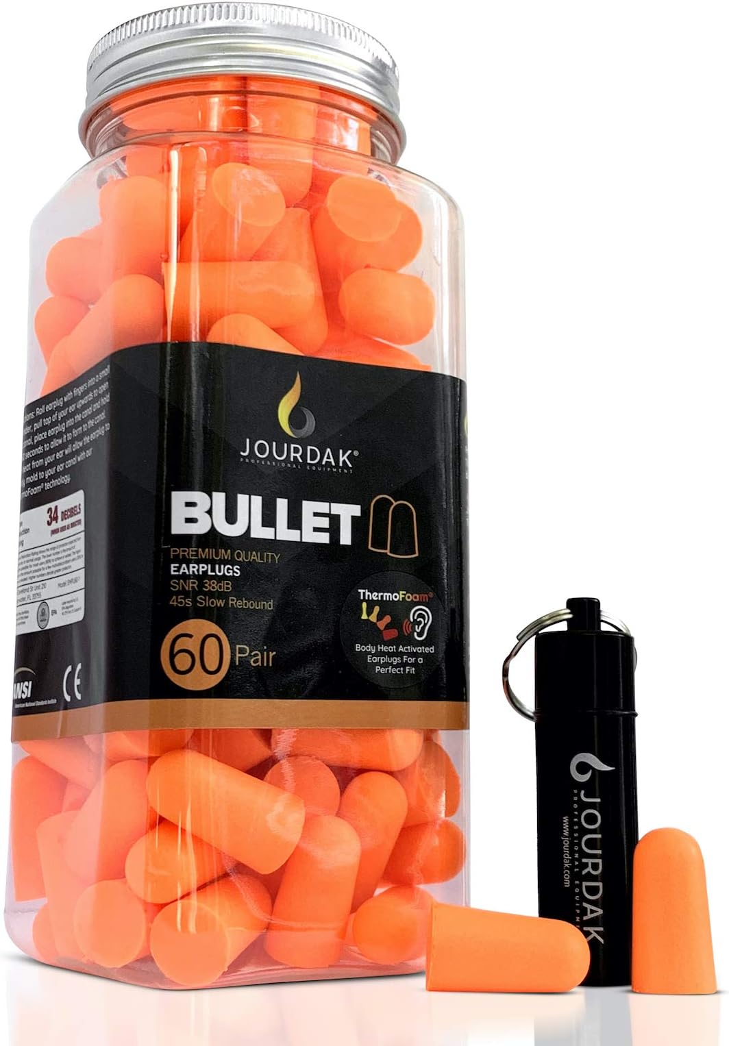Ear Plugs for Sleeping Block Out Snoring, Premium Thermo Foam Noise Reduction and Cancelling Earplugs for Shooting Range Loud Events Construction Work Study by Jourdak New SNR 36db 60Pair