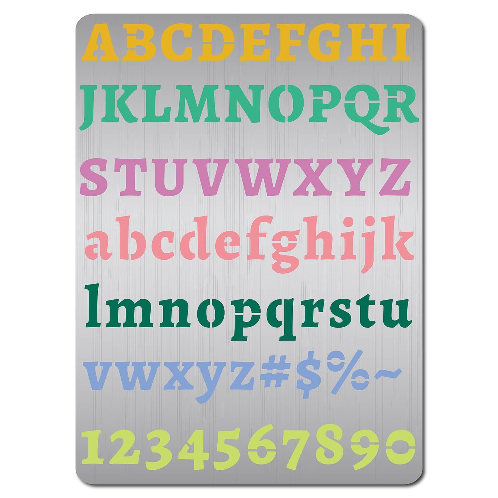 GORGECRAFT Metal Letter Stencil Stainless Steel Lettering Alphabet Number Symbol Painting Template Journal Tool for Painting Wood Burning Wall Canvas Pyrography Engraving Home Decor 7.5x5.5inch