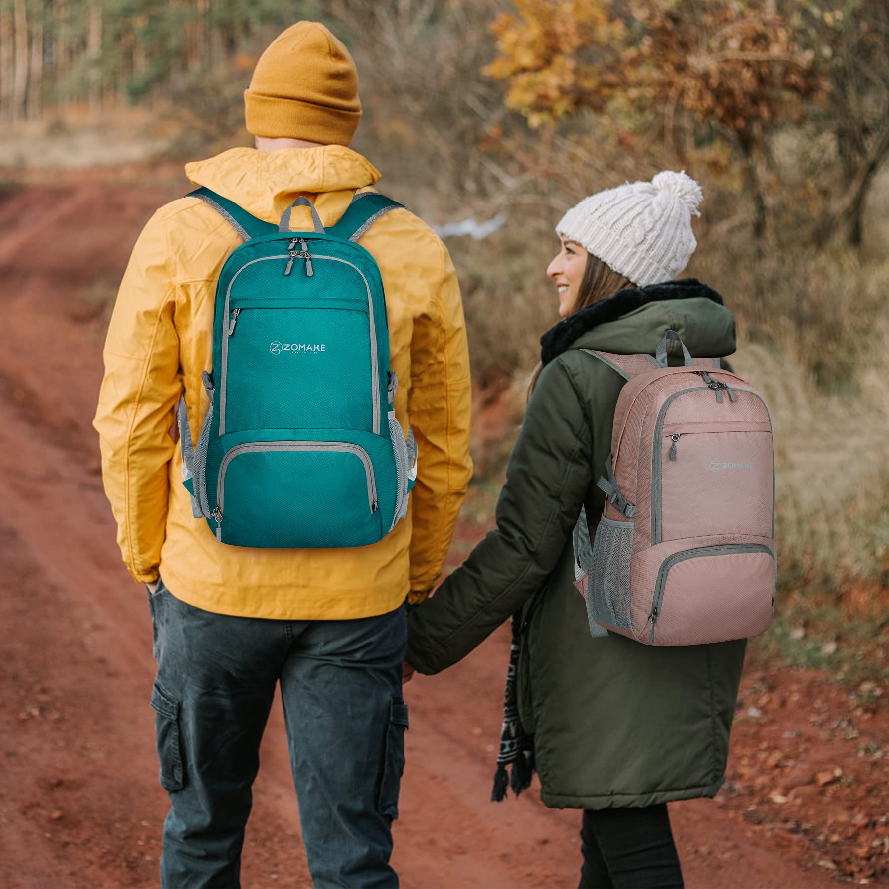 Mochila plegable ligera de 30 L, mochila de senderismo plegable resistente al agua, compacta mochila plegable para viajes (verde lago) 7