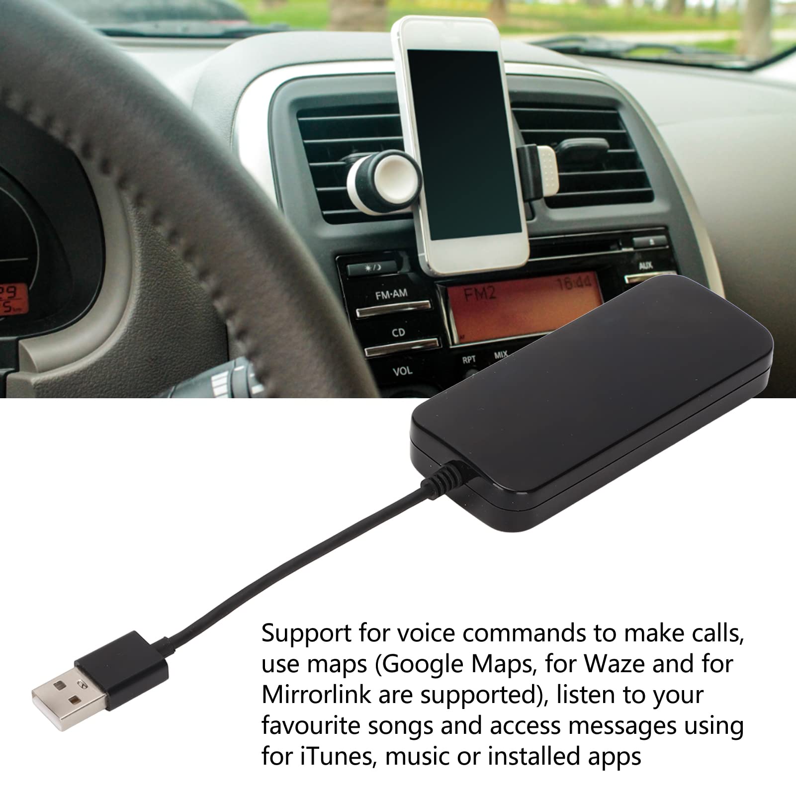 Adaptador Inalámbrico 2.0, Inalámbrico/Adaptador Automático Inalámbrico para Android, Adaptador USB Inalámbrico, Dongle Plug and Play.