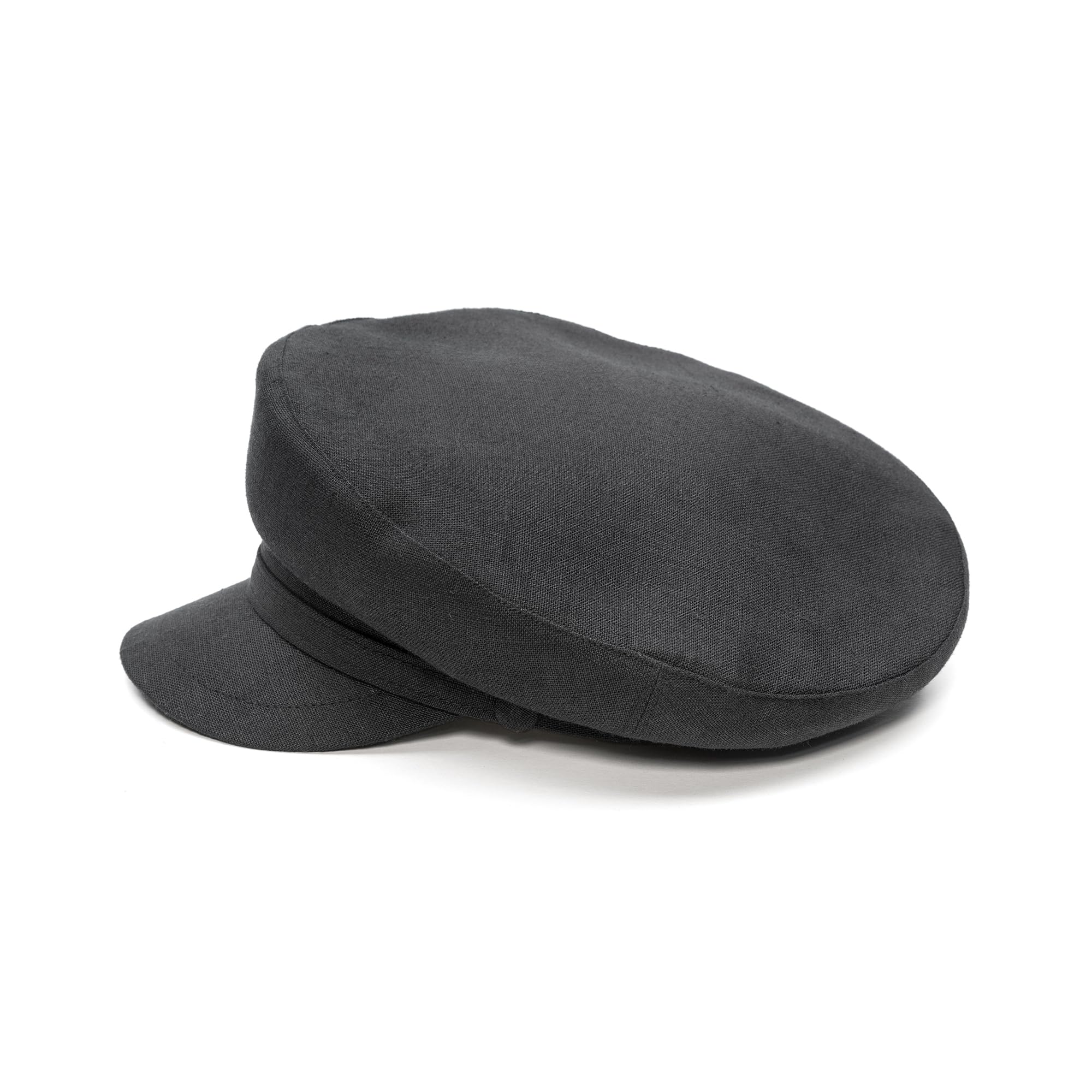 Sterkowski Men's Black Pireus Cap | 100% Linen Sailor Hat Vintage Barge Mariners Breton Military Greek Fishermans Fiddler Wo Grandad Hats Summer Uk 7