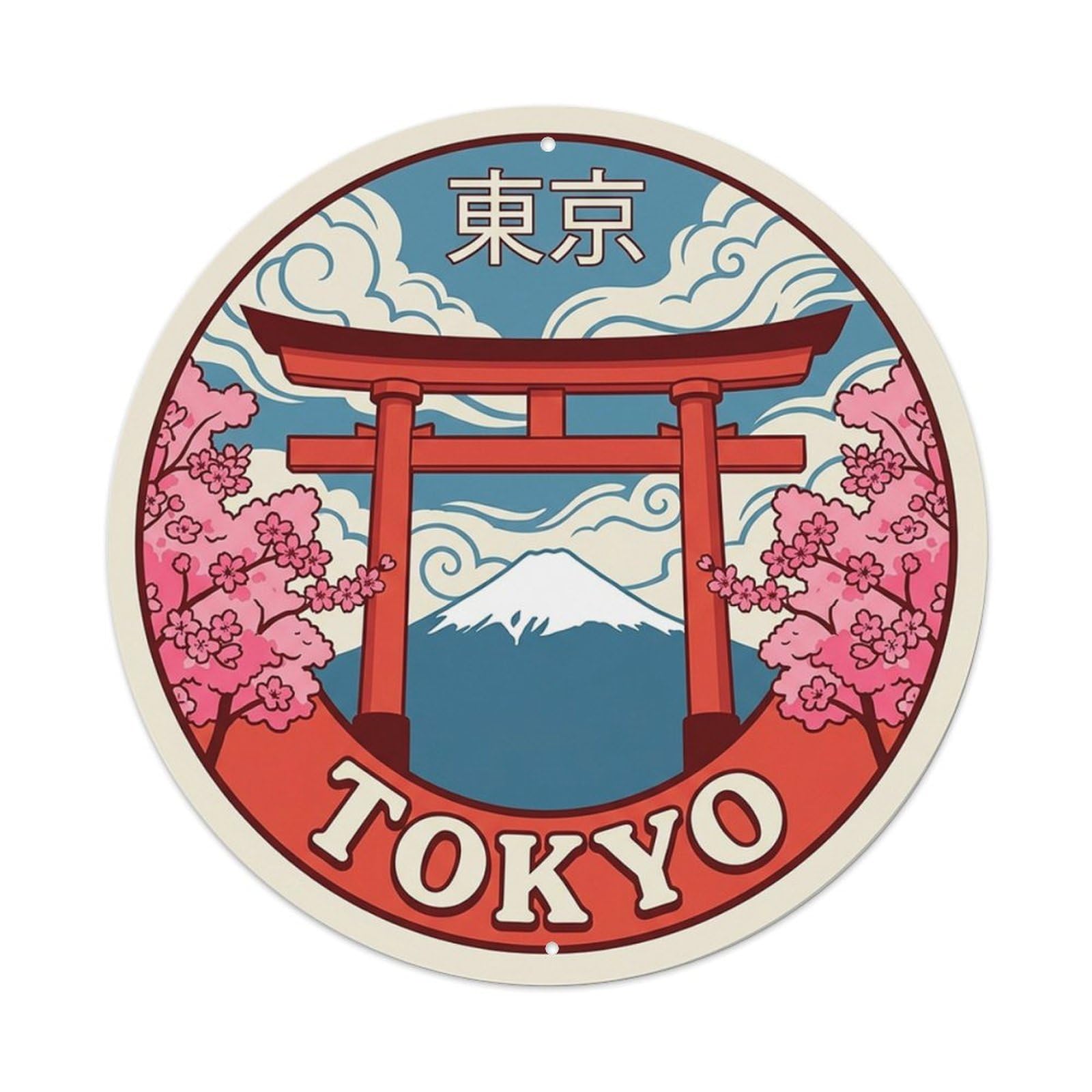 Tokyo Japan Woodblock Travel Historic Heritage Route Metal Tin Sign