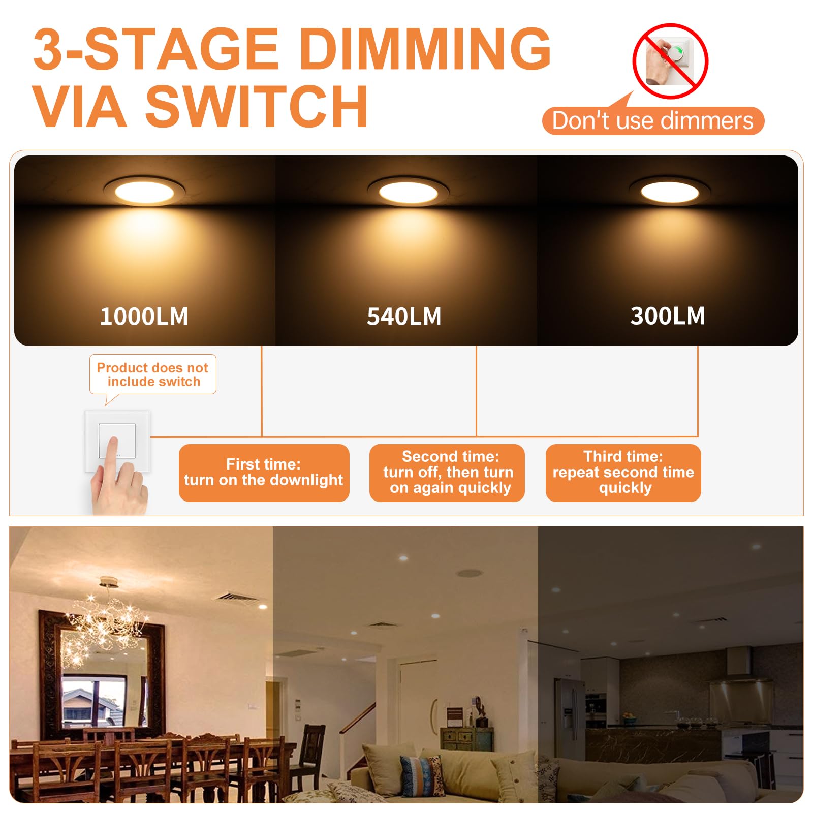Tomosu Faretti LED da Incasso per Cartongesso Dimmerabili, 10W 1000LM, Luce Naturale 4000K, Faretto led incasso IP44, Ultrasottili 25mm, Diametro Foro Ø115 - Ø125mm, AC 220-240V, Set di 20