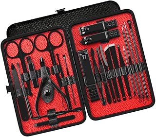Ajcoflt 23 PCS Kit de Manicure e Pedicure de Aço Inoxidável Conjunto de Cuidados Faciais Cortador de Unhas Cortador de Unhas com Estojo Portátil  