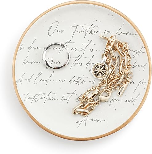 Miniatura 2 de DEMDACO Inspired Everyday Collection Paw Prints On My Heart - Bandeja redonda de 2 tonos, color verde menta y blanco, 4 x 4, inspirada en cerámica,