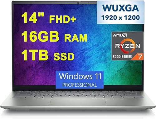 Miniatura 1 de Dell Inspiron 14 5425 - Laptop de negocios de 14 pulgadas FHD+ antirreflejante ComfortView Plus AMD 8 núcleos Ryzen 7 5825U Procesador i7-1255U 16GB