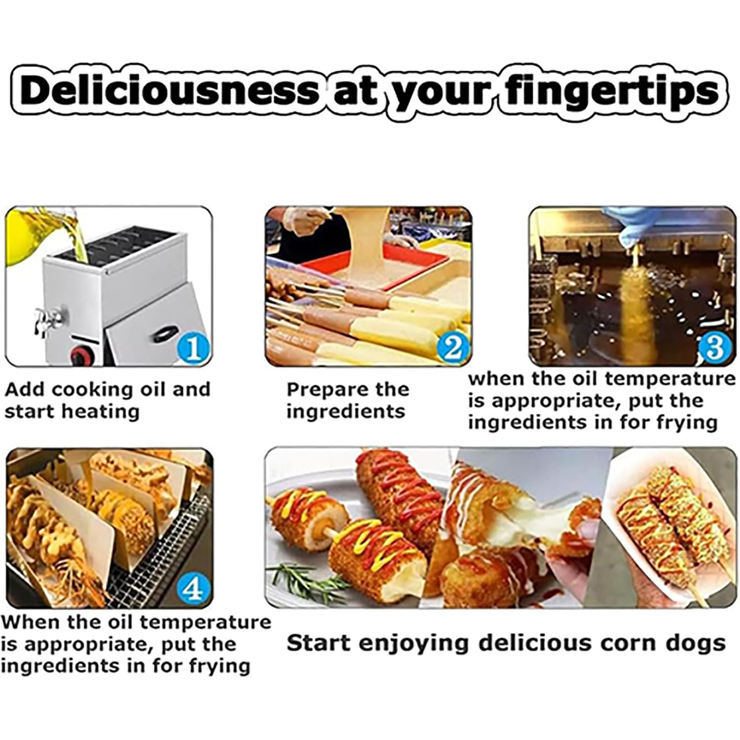 Frytkownica do Corn Dogów 25l, Maszyna do Smażenia Serowych Hot Dogów, Komercyjna Elektryczna Frytkownica, Maszyna do Robienia Corn Dogów, do Restauracji Domu Kuchni Sklepu