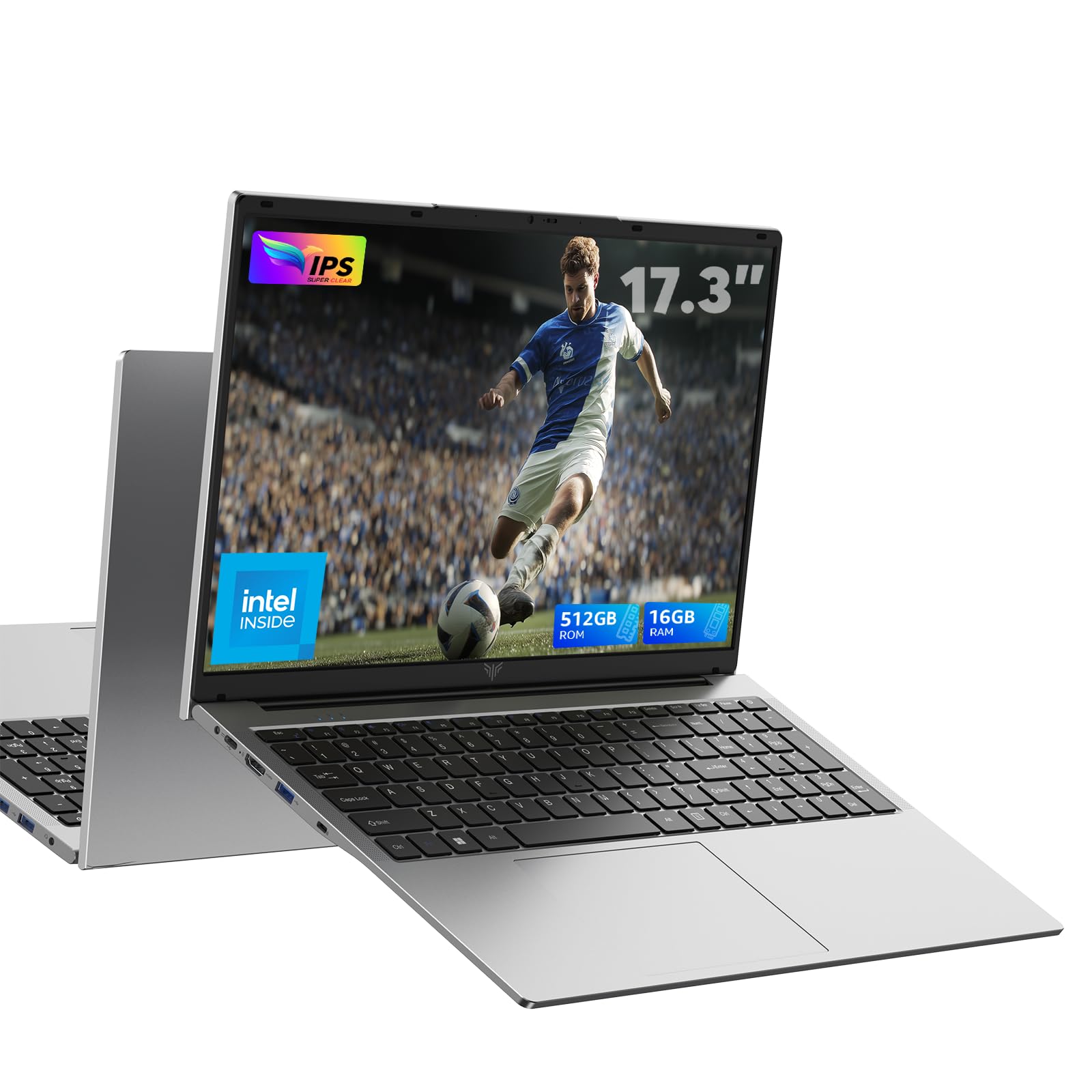 ACEMAGIC Ordenador portatil 17,3 Pulgadas 4 núcleos N-97 (hasta 3.6Ghz) Portatil 16 GB Ram DDR4 512 GB SSD Expansión 2TB,Cámara Oculta 3*USB3.2,BT5.0,HDM,WiFi,Batería 6000Mah,Portátil Plateado Global Recycled Standard Global Recycled Standard Global Recycled Standard
