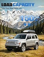 Vista 3 de FengYu Barras Transversales para Techo de 220 lb Compatibles con Jeep Patriot 2007-2017 con Riel Lateral Elevado, Barras Transversales de Rieles