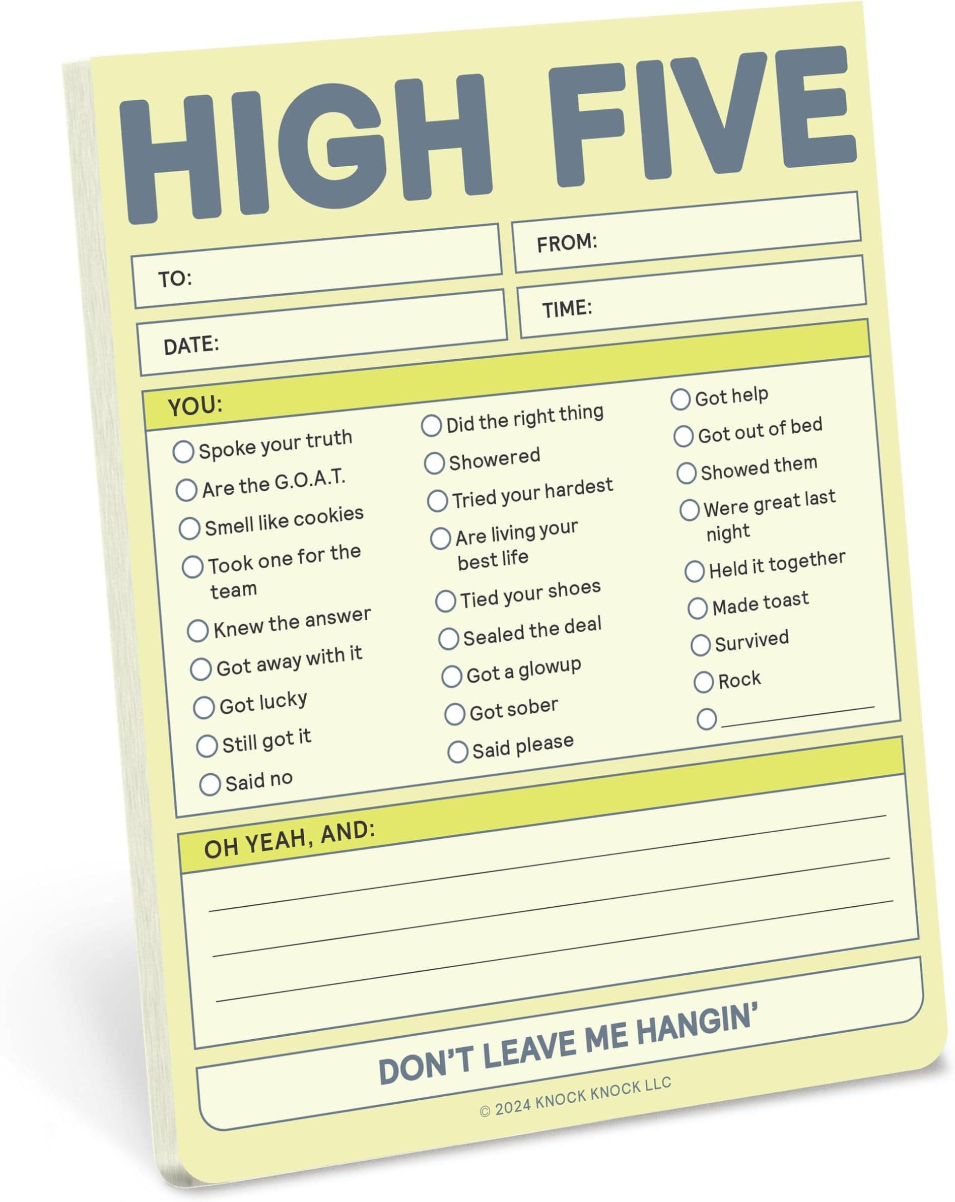 Knock Knock High Five Nifty Note (Pastel Yellow) (Knock Knock Nifty Notes)