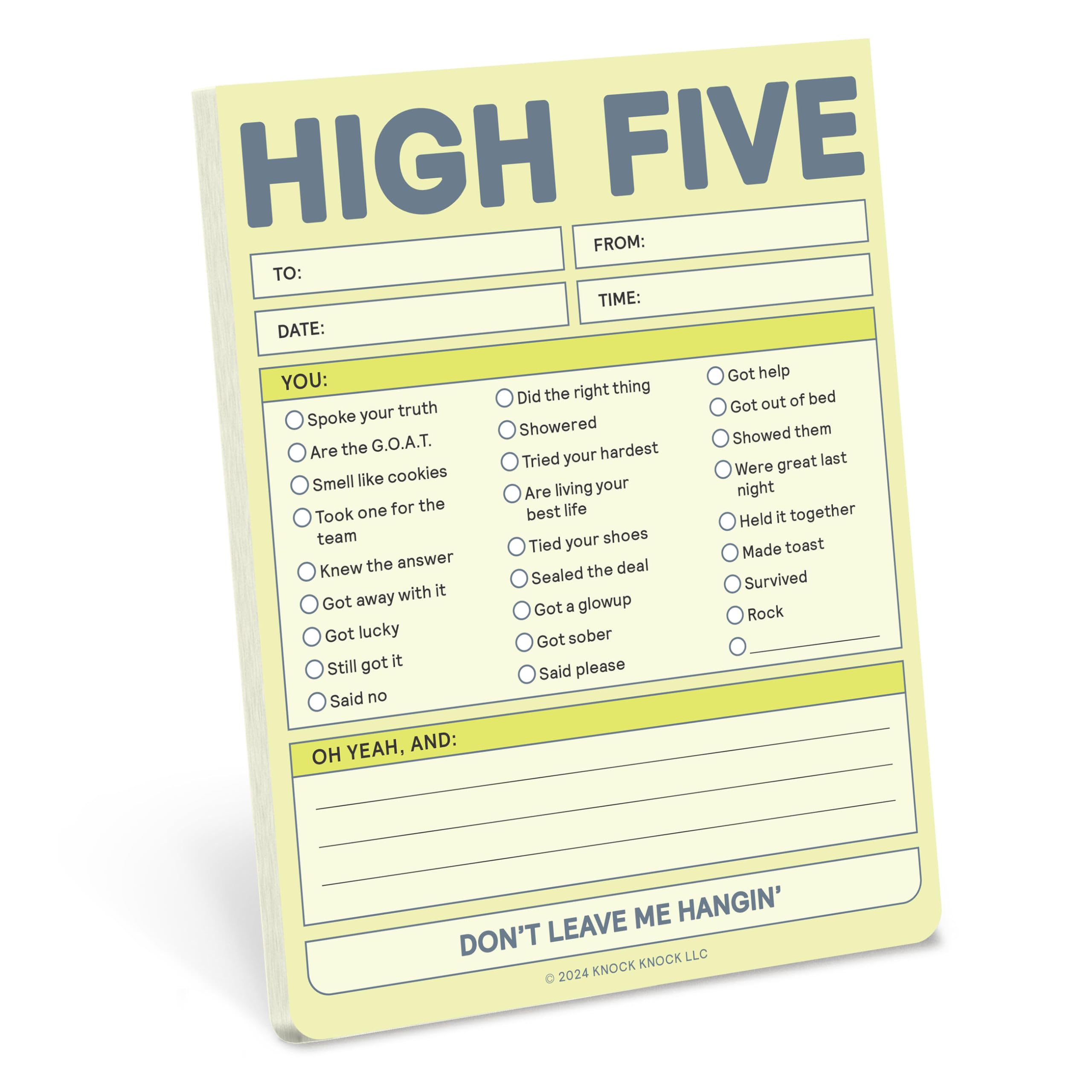 Knock Knock High Five Nifty Note (Pastel Yellow) (Knock Knock Nifty Notes)