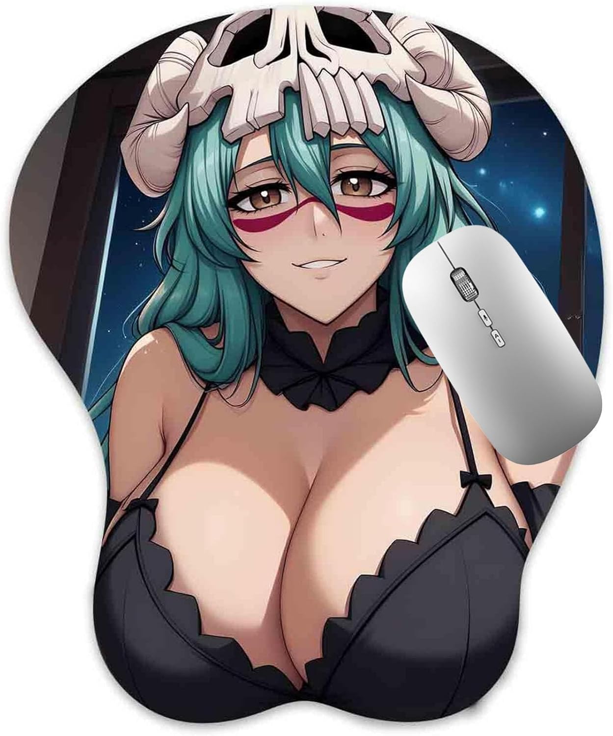 3D Mouse Pad Oppai Mousepad with Soft Gel Wrist Rest Anime Manga Gaming Boob pad Anti-Slip Mouse Mat （Nellie 08）