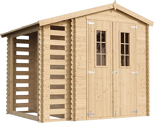 Abri de Jardin en Bois et Range bûches extérieur -