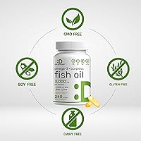 Vista 3 de DEAL SUPPLEMENT Suplementos de Aceite de Pescado Omega 3, 3,000mg por Porción, 240 Cápsulas Blandas – EPA 1,200mg + DHA 900mg – Píldoras sin