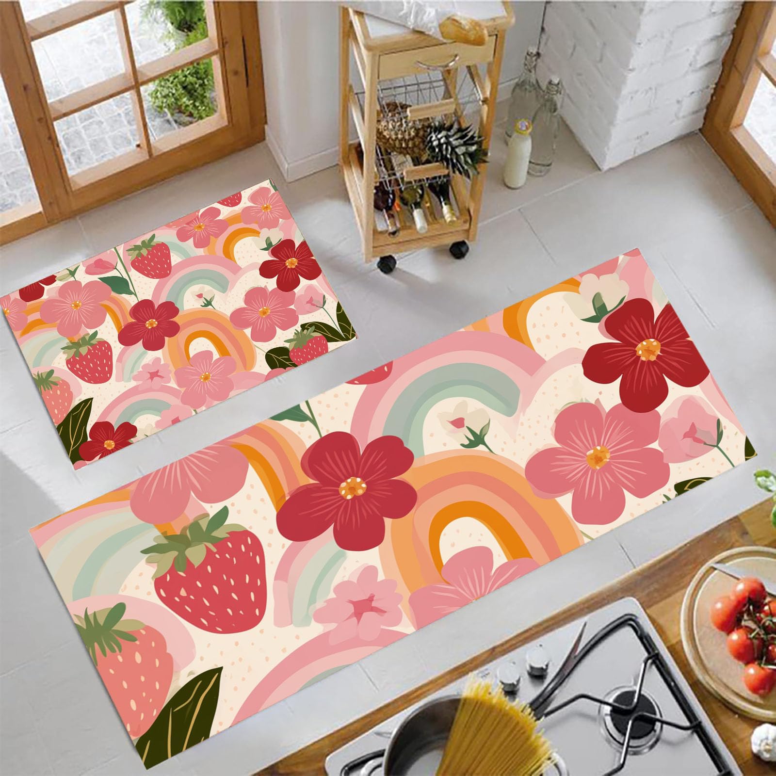Tapis de cuisine anti-fatigue lavable et grand tapis de couloir imprimé