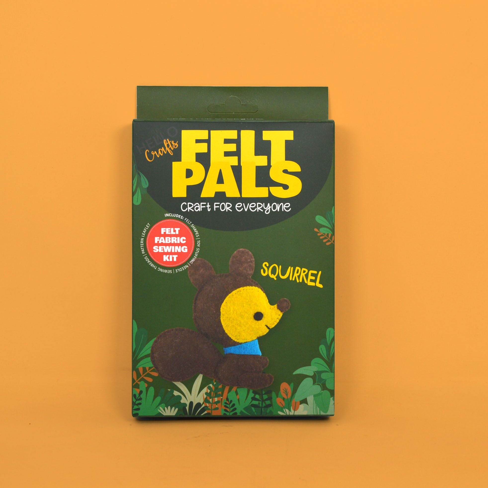 Dotty Design Knitty Critters – Felt Pals – Squirrel| Beginner-Friendly Crochet Craft Kit with Recycled Yarn