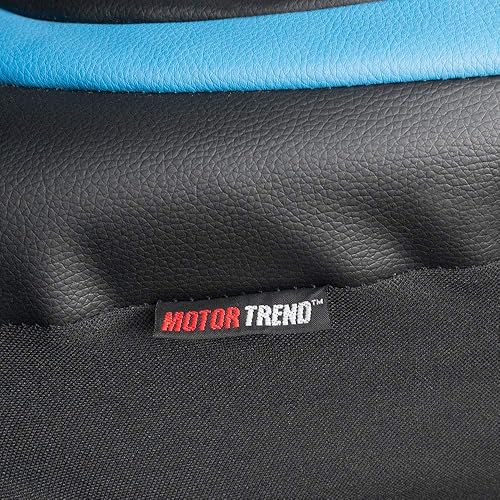 Miniatura 4 de Motor Trend Fundas de asiento de coche de piel sintética azul para asientos delanteros Fundas de asiento automotriz de alta calidad con respaldo