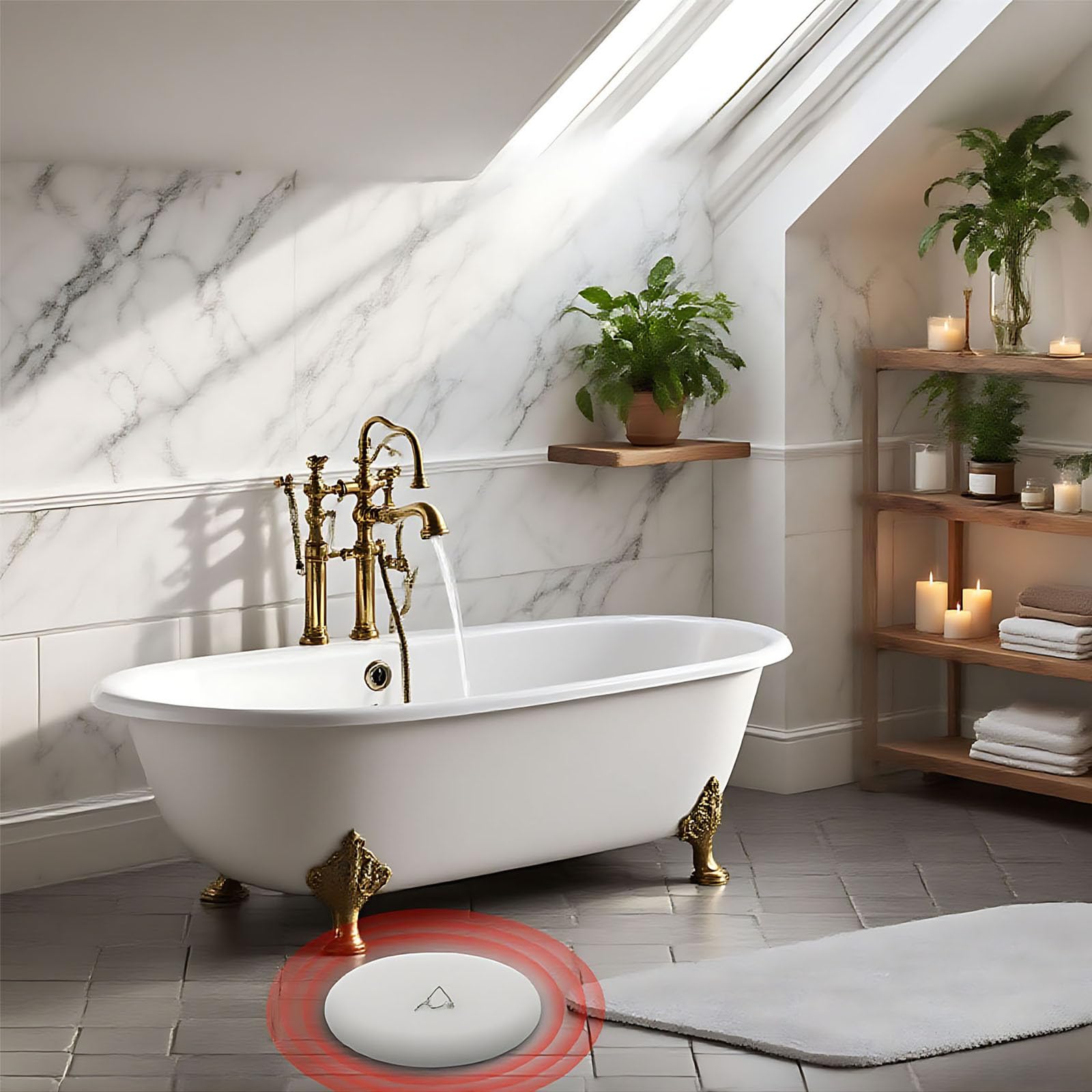Zigbee Sensori d'acqua wireless – Confezione da 3 per monitoraggio domestico, avvisi in tempo reale, dimensioni miniature, lunga durata della batteria