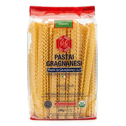 Mafaldine de pasta italiana di Gragnano de Pastai Gragnanesi | I.G.P. Protegida | 500 gramos | 17.6 onzas | Paquete de 5