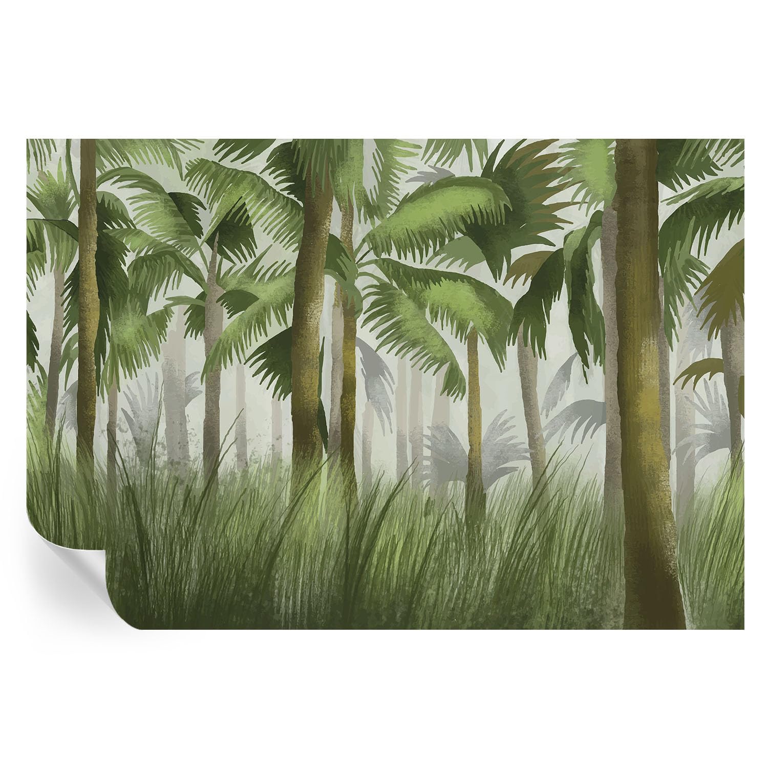 Mural bosque tropical de 152x104 cm para oficinas modernas