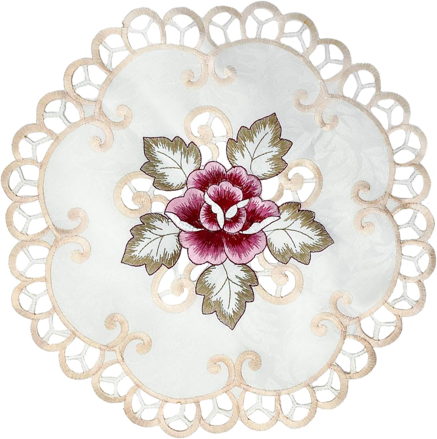 Quinnyshop Lilas Papillons Et Fleurs Broderie Napperon 20 Cm Rond