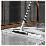Air Broom as Seen on Tv, 2 in 1 Scrape and Heavy-Duty Stiff Bristle Scrubber Brush Squeegee Broom for Floor, Squeegee Broom for Floor for Smooth Floors,Rugs,Windows