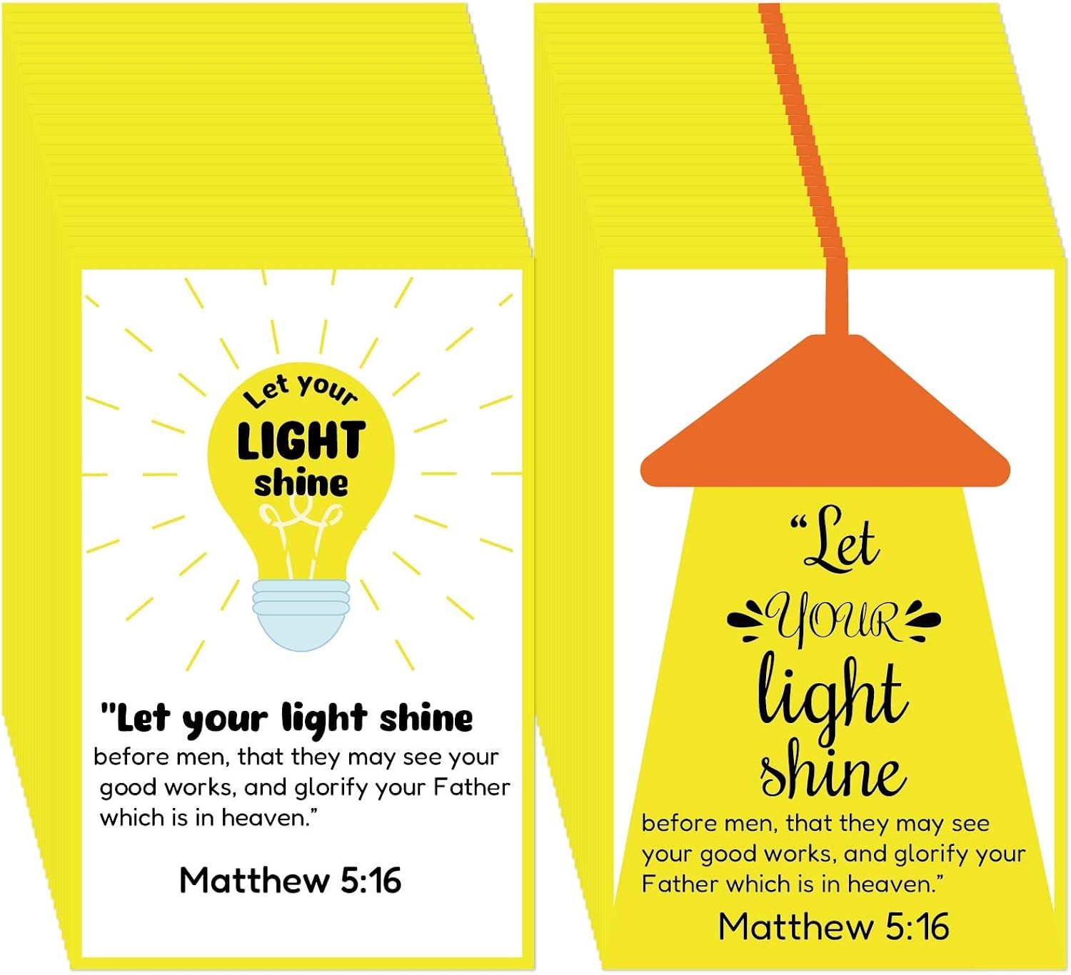 240pcs Gospel Tracts Religious Christian Valentines Card Roman Road Salvation Tracts Serenity Holy Catholic Prayer Jesus Bible Tracts for Evangelism Church Easter Party (Let Your Light Shine)