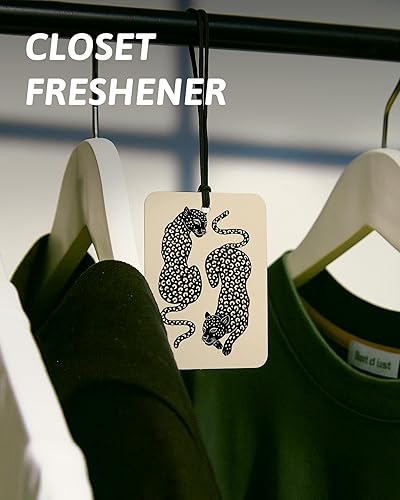 Miniatura 5 de Ambientador de coche femenino de coqueta negra, 4 piezas, lazo retro oscuro, tarjeta de guepardo, guepardo, ambientador colgante para autos,