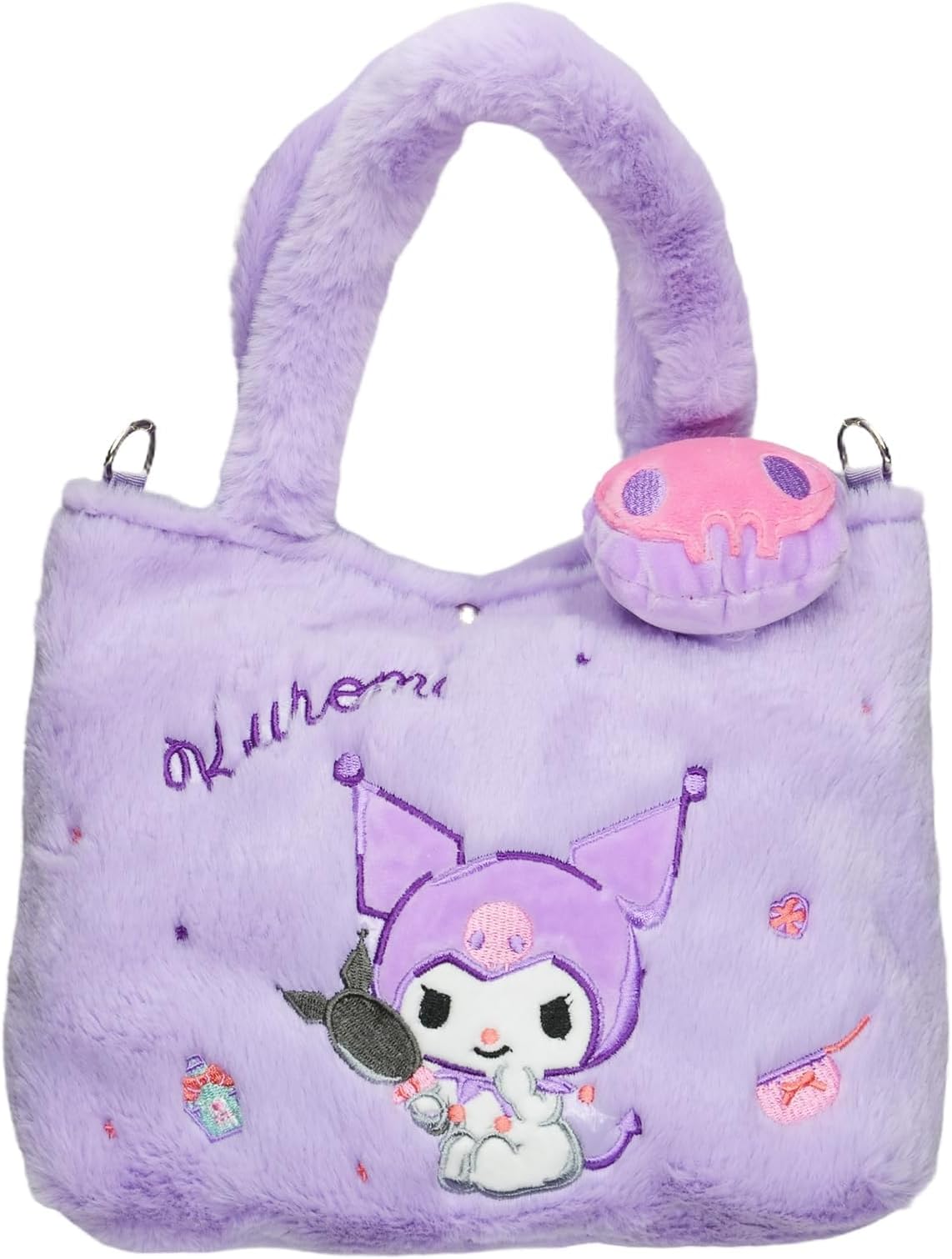 AzoneeCute Kumi Plush Crossbody Bag, Soft Fluffy Lolita Lovely Shoulder Bag, Cute Kids Handbag, Kitty Family Wallet Purse Shoulder Bag Coin Pouch Accessories for Women Girls