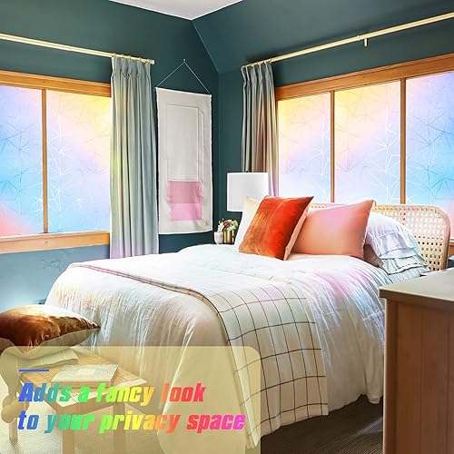 Miniatura 9 de Coavas Película de privacidad para ventana, película de vidrio esmerilado, bloqueo de rayos UV, adherencia estática, no adhesiva, control de calor,