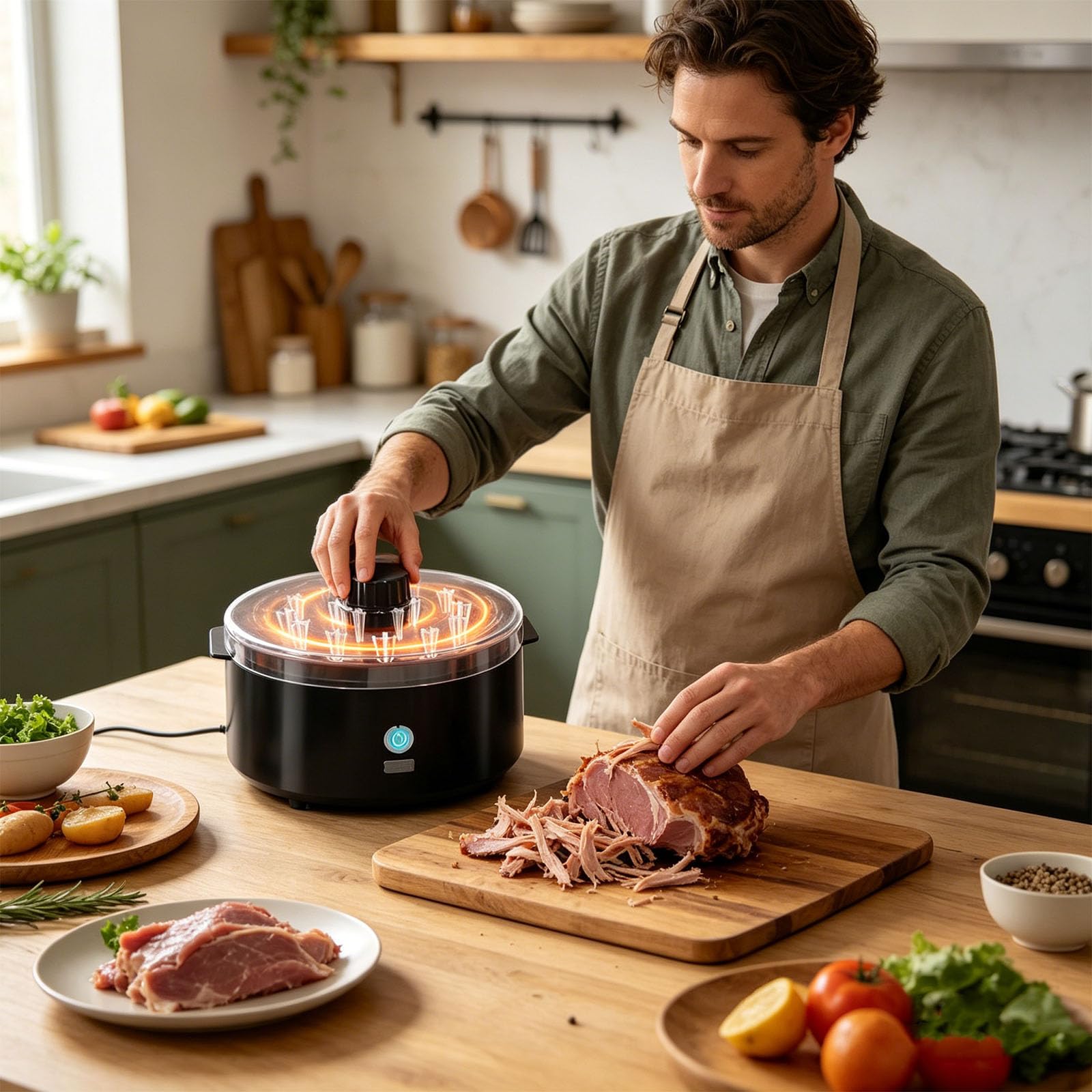 Broyeurs de poulet électriques avec brosse et fourchette - Outil de broyage de viande automatique rechargeable par USB