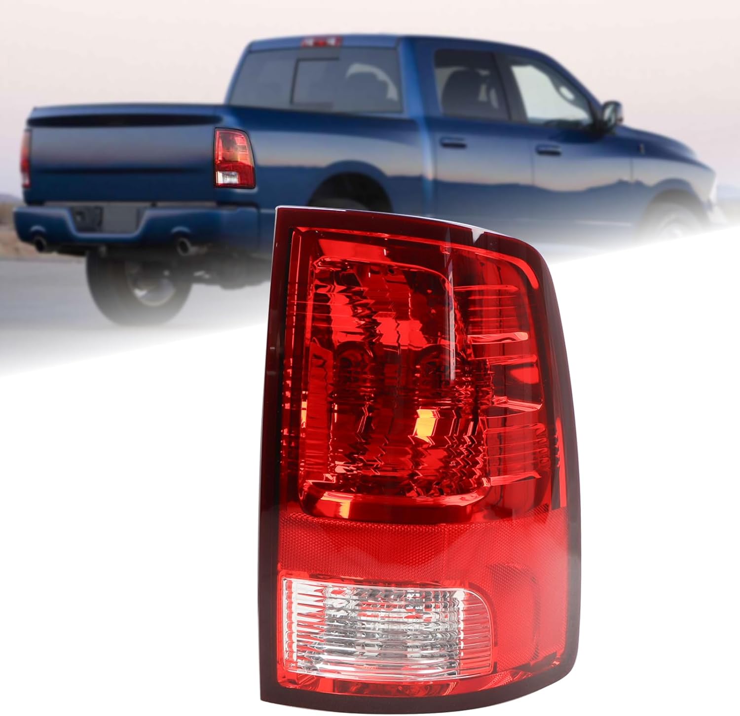 W/Bulb Tail Light Rear Lamp Assembly Compatible for 2009-2018 Dodge Ram 1500 2500 3500 Left Driver Side CH2818124 55277415AB