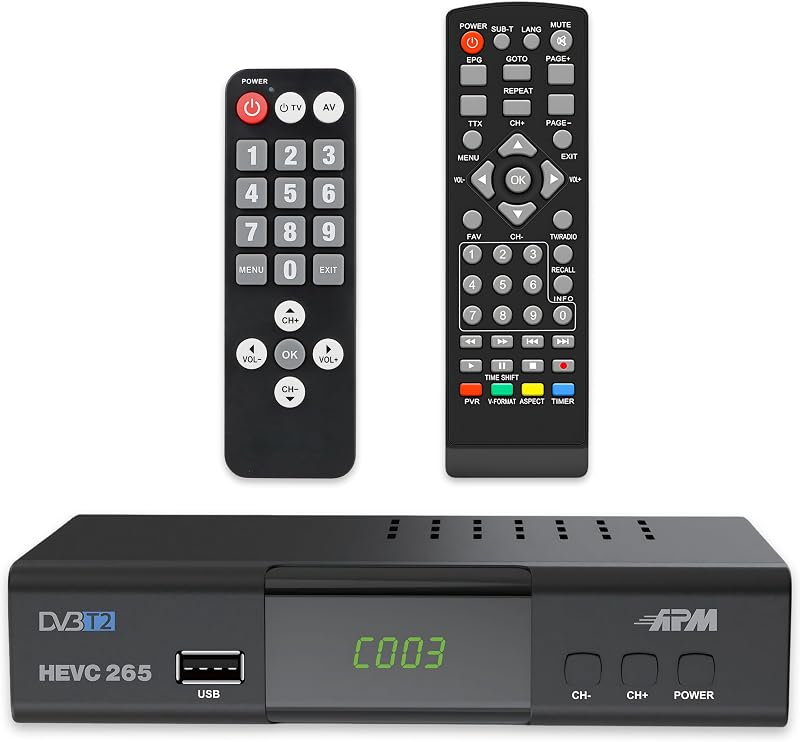 Decodor APM Full HD 1080p DVB-T2/DVB-C H.265 HEVC, HDMI, SCART, USB