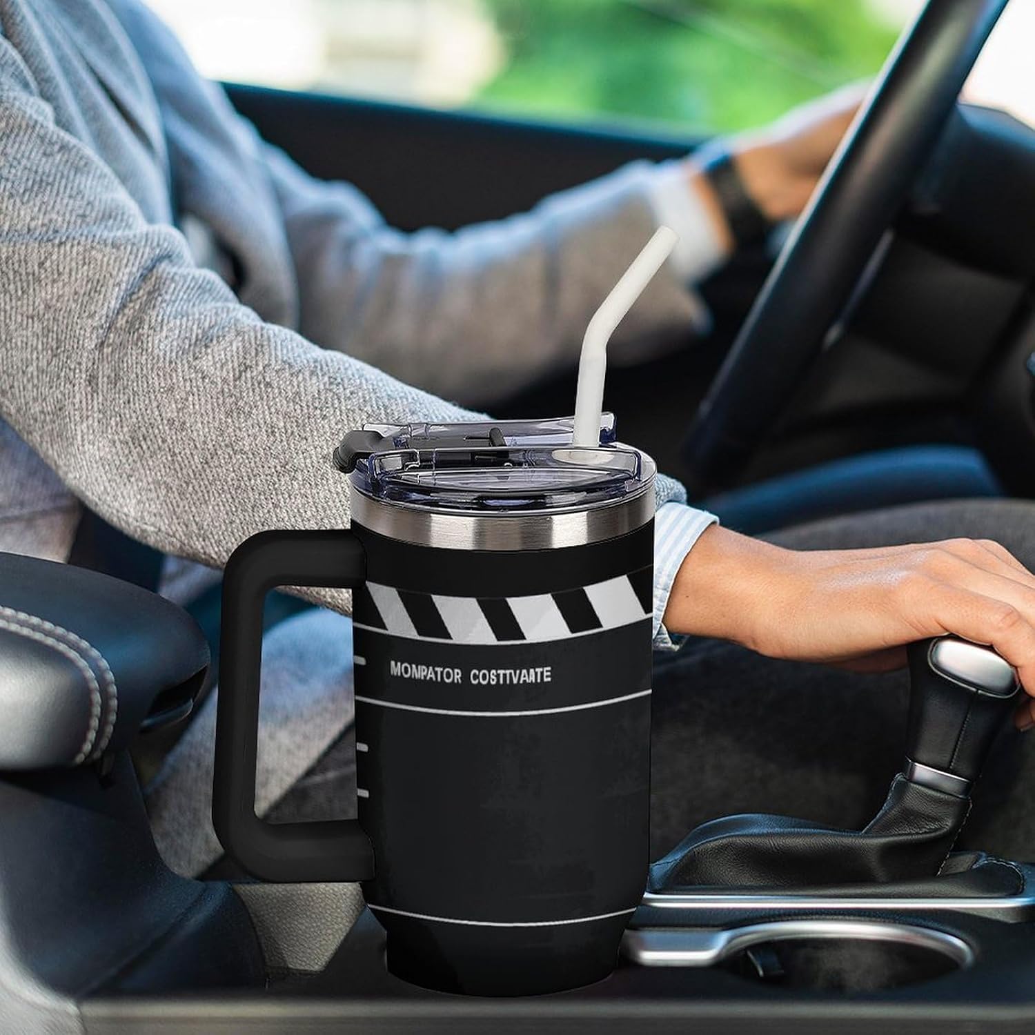 40 Oz Tumbler with Straw And Lid Classic Movie Clapboard Black Insulated Travel Coffee Mug Stainless Steel Water Bottle Vacuum Insulated Tumblers for Sport Work Car Travel Weekends
