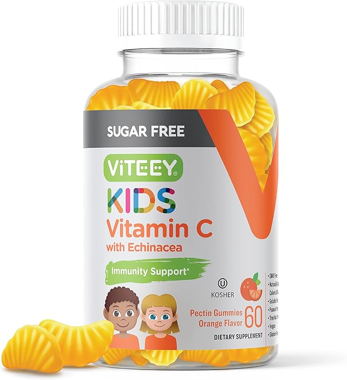 Kids Vitamin C Gummies 75mg, with Echinacea Sugar Free Immune Support for Kids