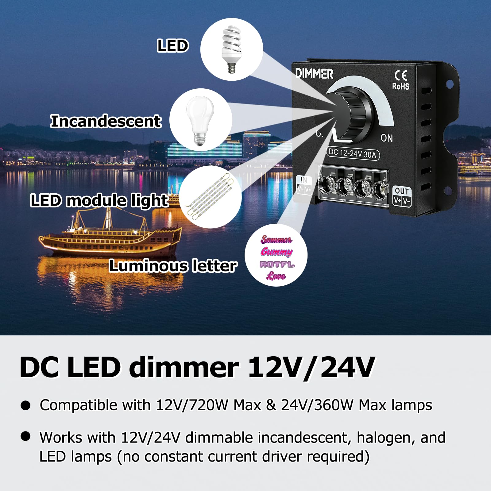 LED-Dimmer Tridonic PWM CV 4CH für 12…24V-Konverter, Bluetooth, RGBW