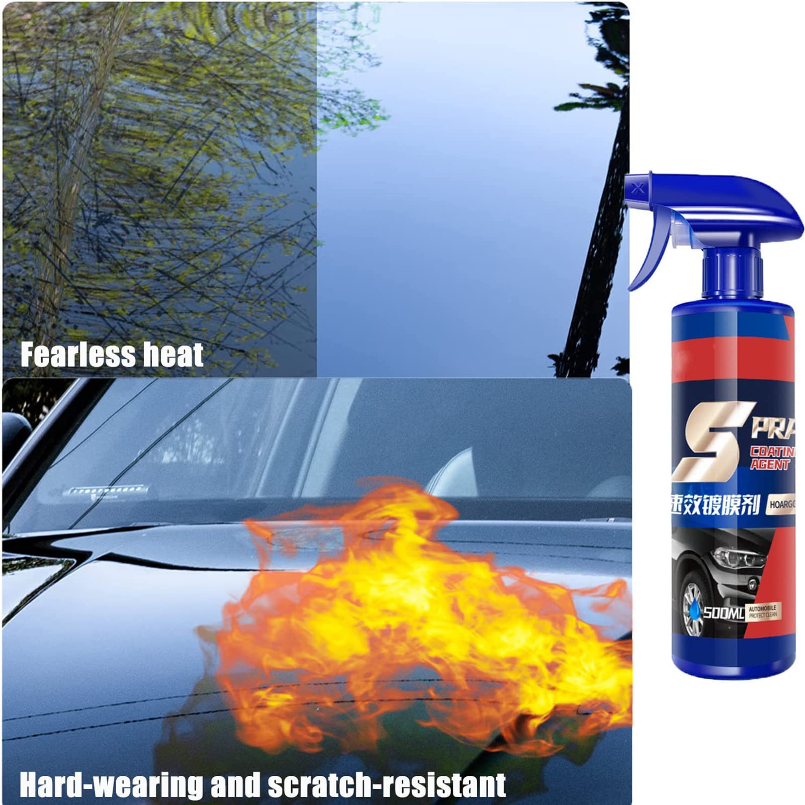 Spray 3 en 1 haute protection, spray 3 en 1 haute protection rapide pour revêtement de voiture, spray de revêtement céramique 3 en 1, spray de réparation de rayures de voiture, spray de polissage