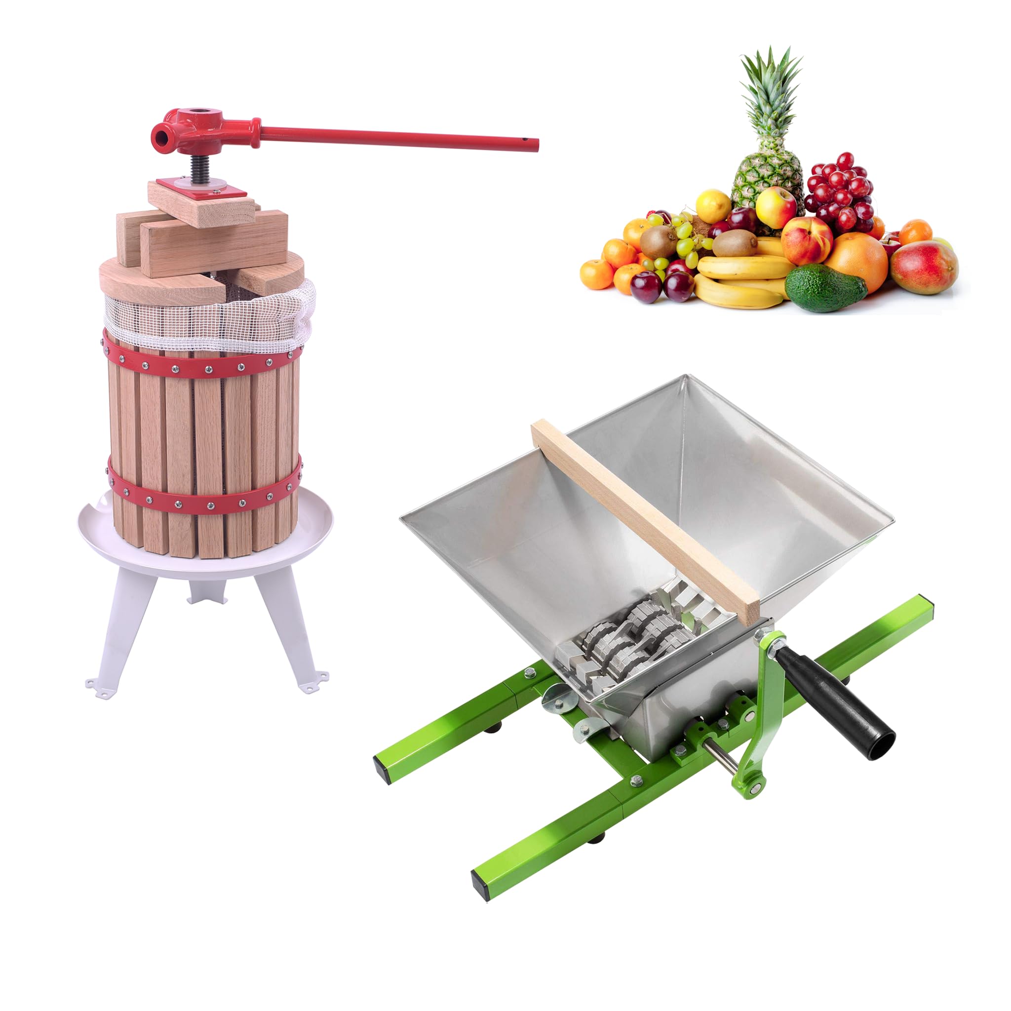 ACXIN 7L Edelstahl Obstühle, Aischepresse, Obstzerkleinerer