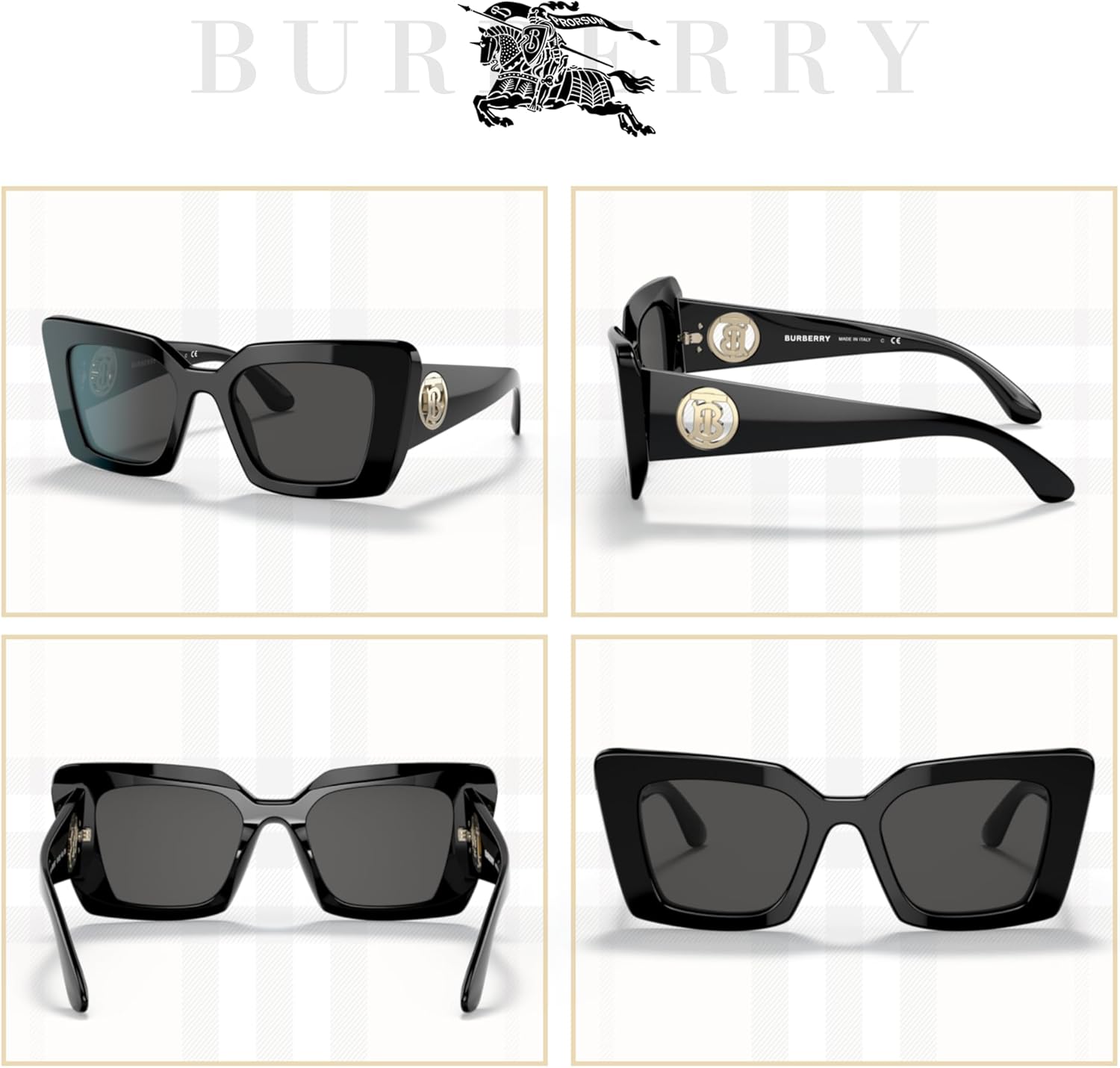 BURBERRY Daisy BE4344 Square Sunglasses For Women +BUNDLE with ACCESSORY EYEWEAR KIT - Image 3