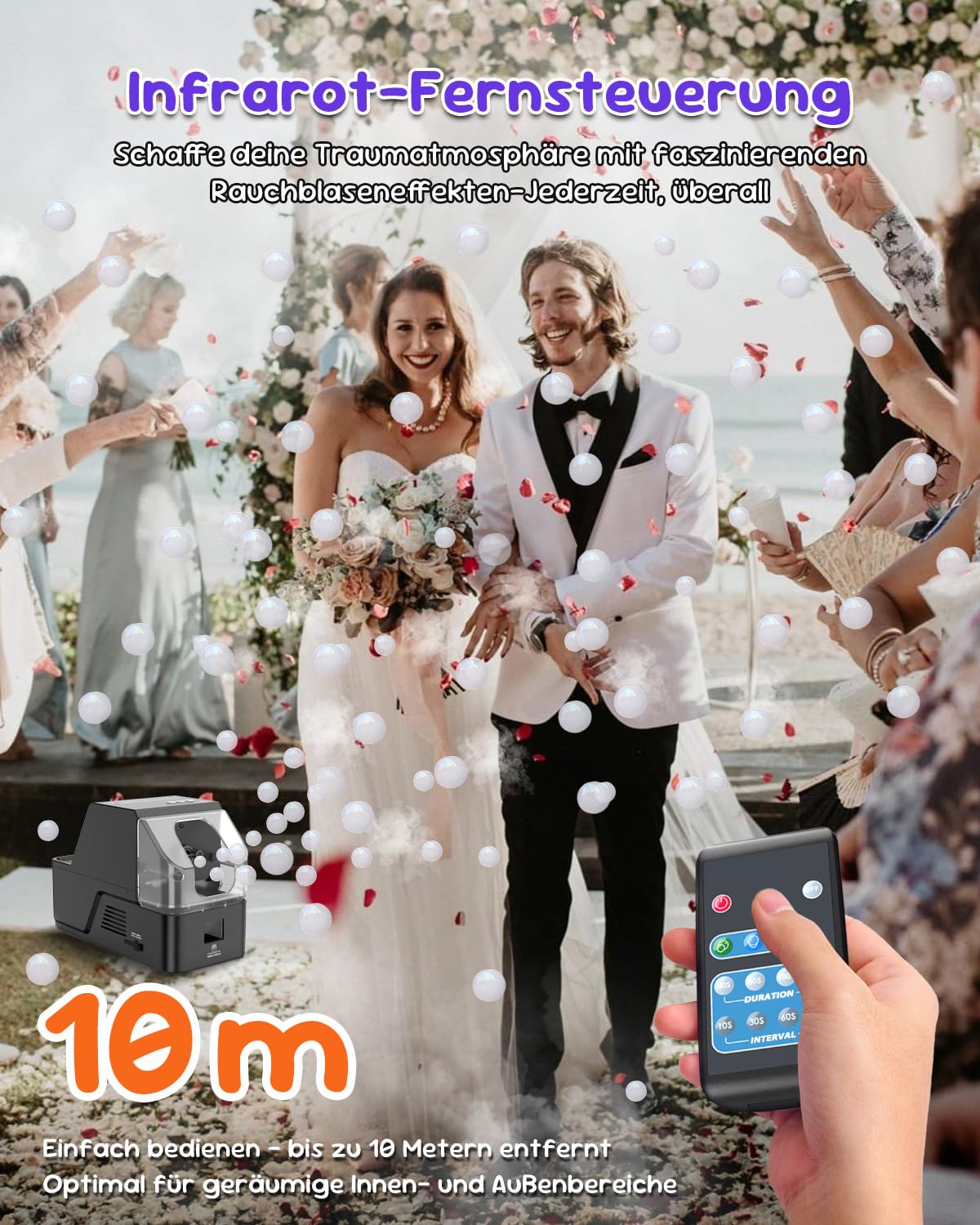 Nebelmaschine, 450W Fog Bubble Machine mit drahtloser Fernbedienung, 3 in 1 Bubble Fog Machine, Make Bubble | Fog Bubble | Continuous Fog for Halloween Weihnachten Party Hochzeit Geburtstag Holiday