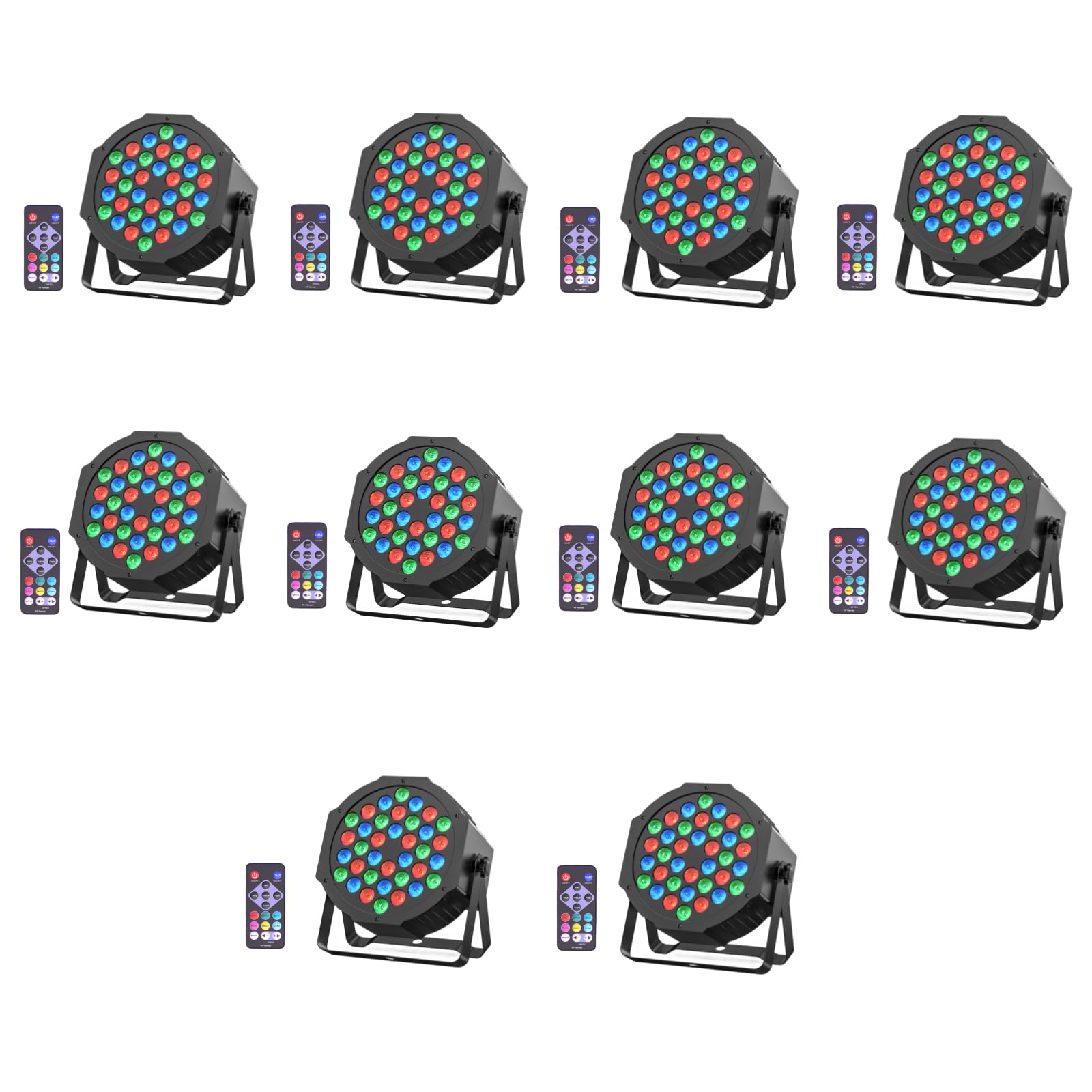 10PCS RGB LED Par Scheinwerfer, 36 LED Strahler Discolicht mit Fernbedienung und Sound-Aktivierung, Disco Licht Partylicht für DJ Hochzeit Konzert Club Bar Hochzeiten Geburtstagsfeiern